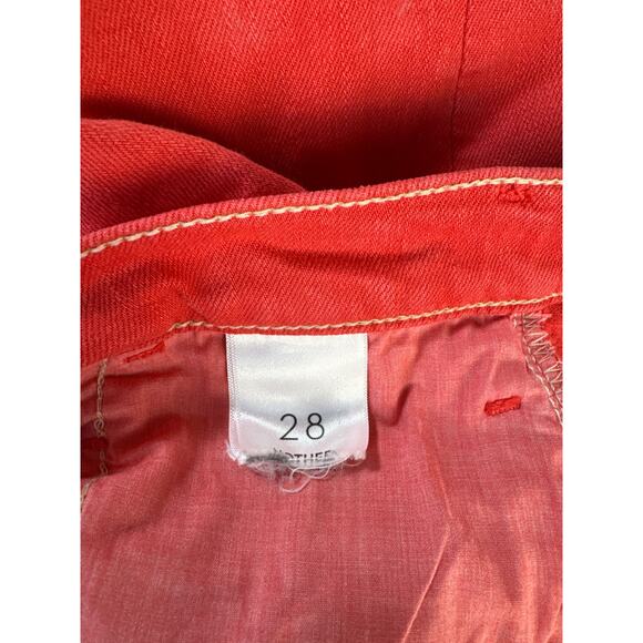 Mother Superior The Hustler Ankle Fray Jeans The Devil May Care Mars Red Sz 28 - Picture 9 of 15